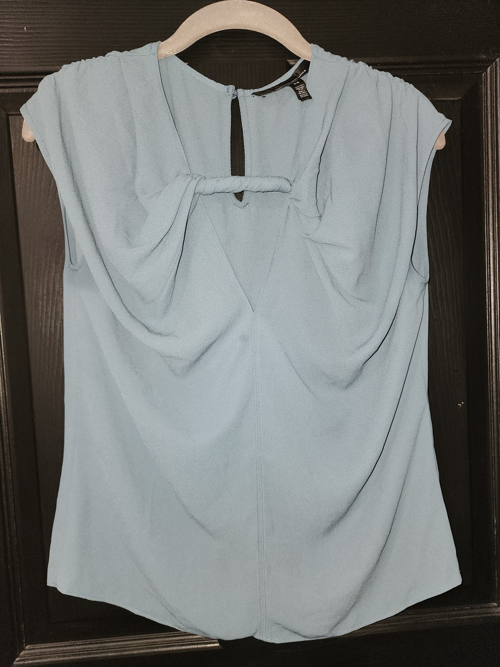 White House Black Market Powder Blue Draped Knot-Front Camisole